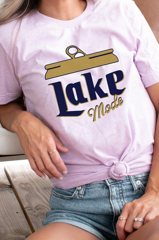 Lake Mode Beer Can Summer Vacation Graphic Tee