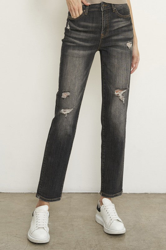 Distressed Girlfriend Jeans