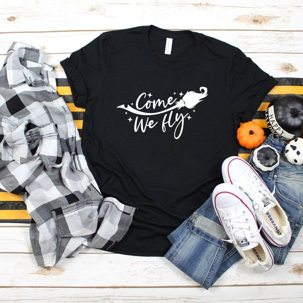 Come We Fly Broom Short Sleeve Graphic Tee