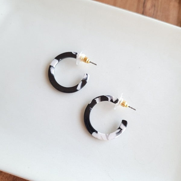 Cam Mini Hoops - Black and White