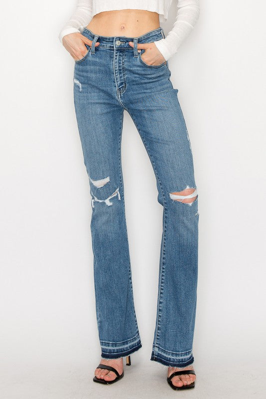 HIGH RISE SKINNY BOOTCUT WITH RELEASE HEM