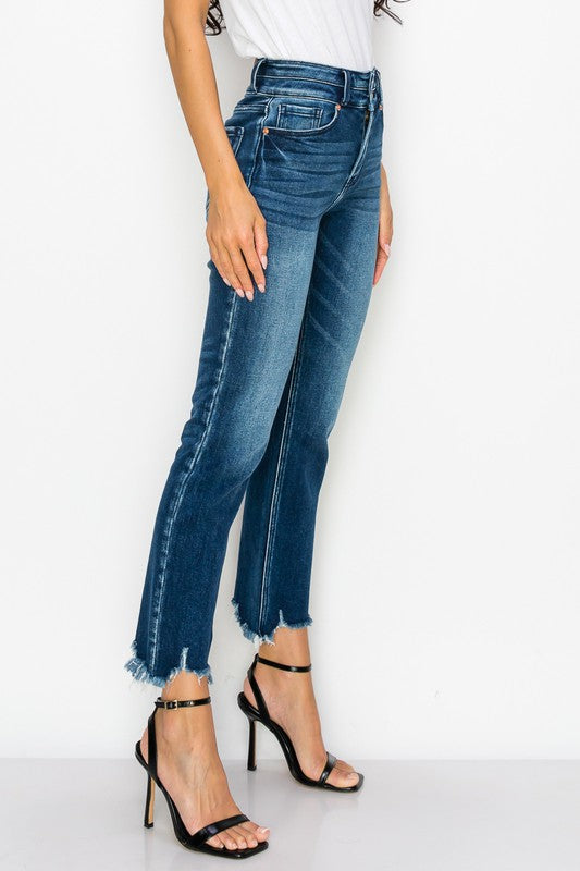 PLUS SIZE - HIGH RISE DOUBLE WAIST BAND JEANS