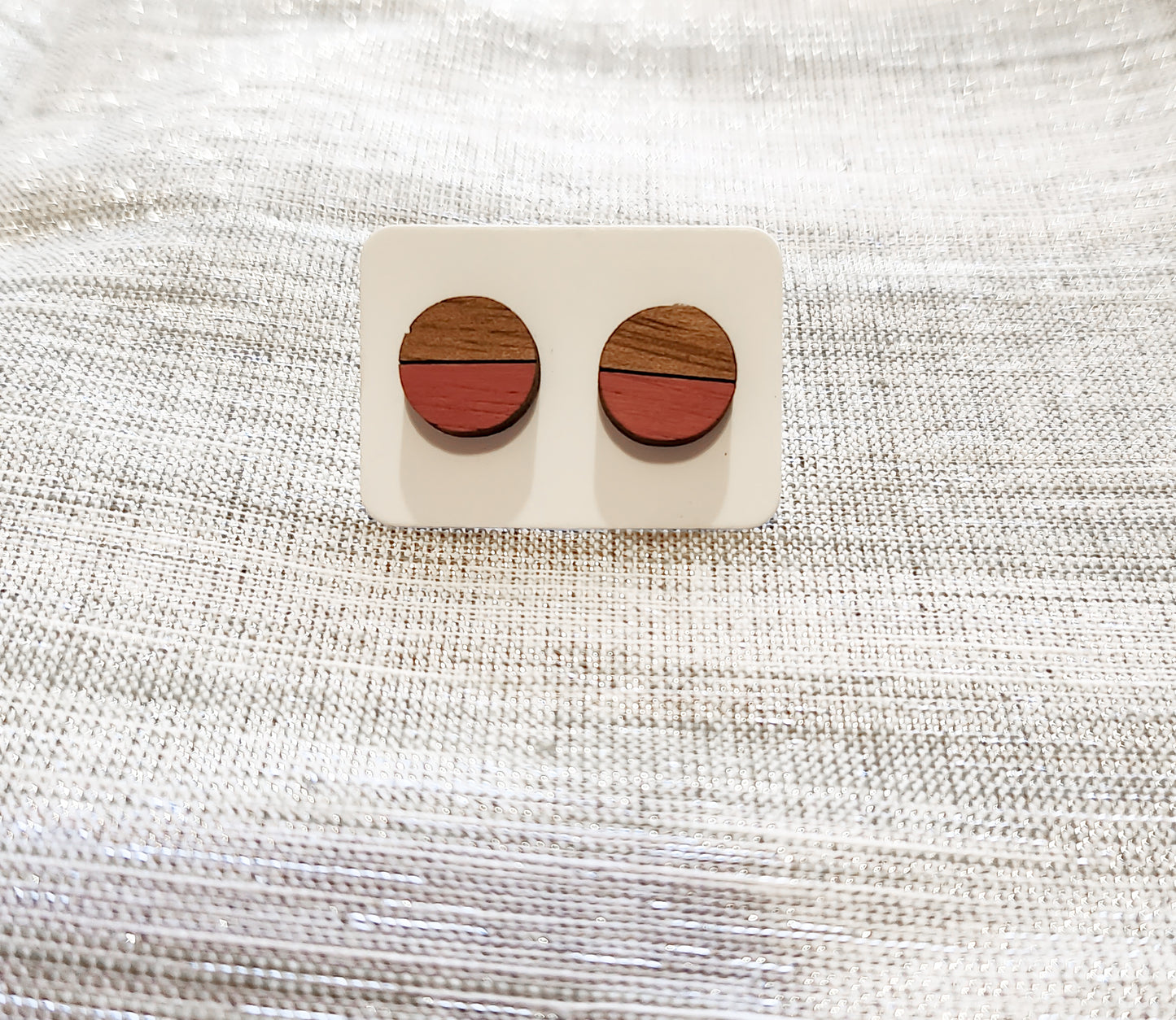 Burgundy Two Tone Studs