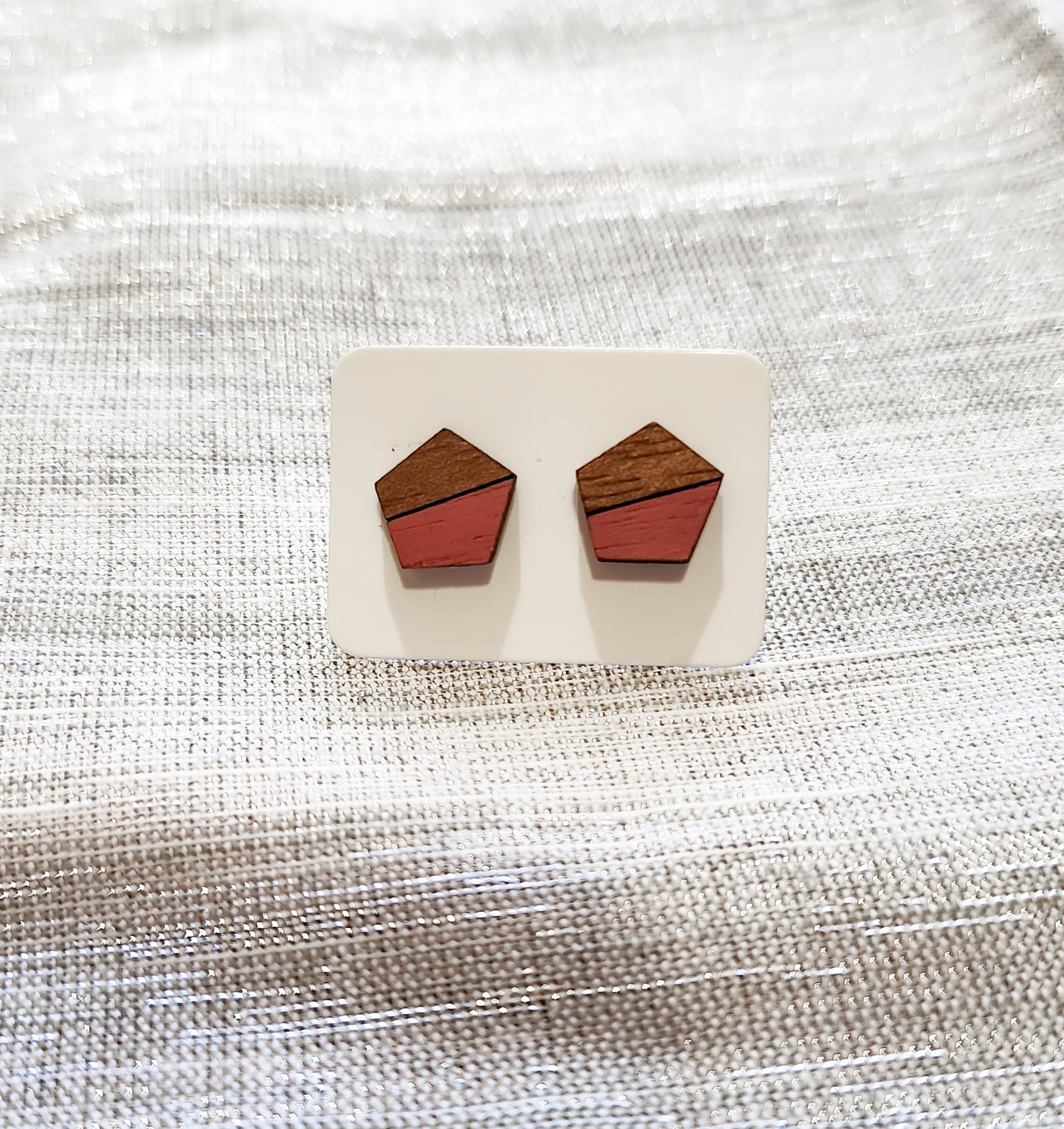 Burgundy Two Tone Studs