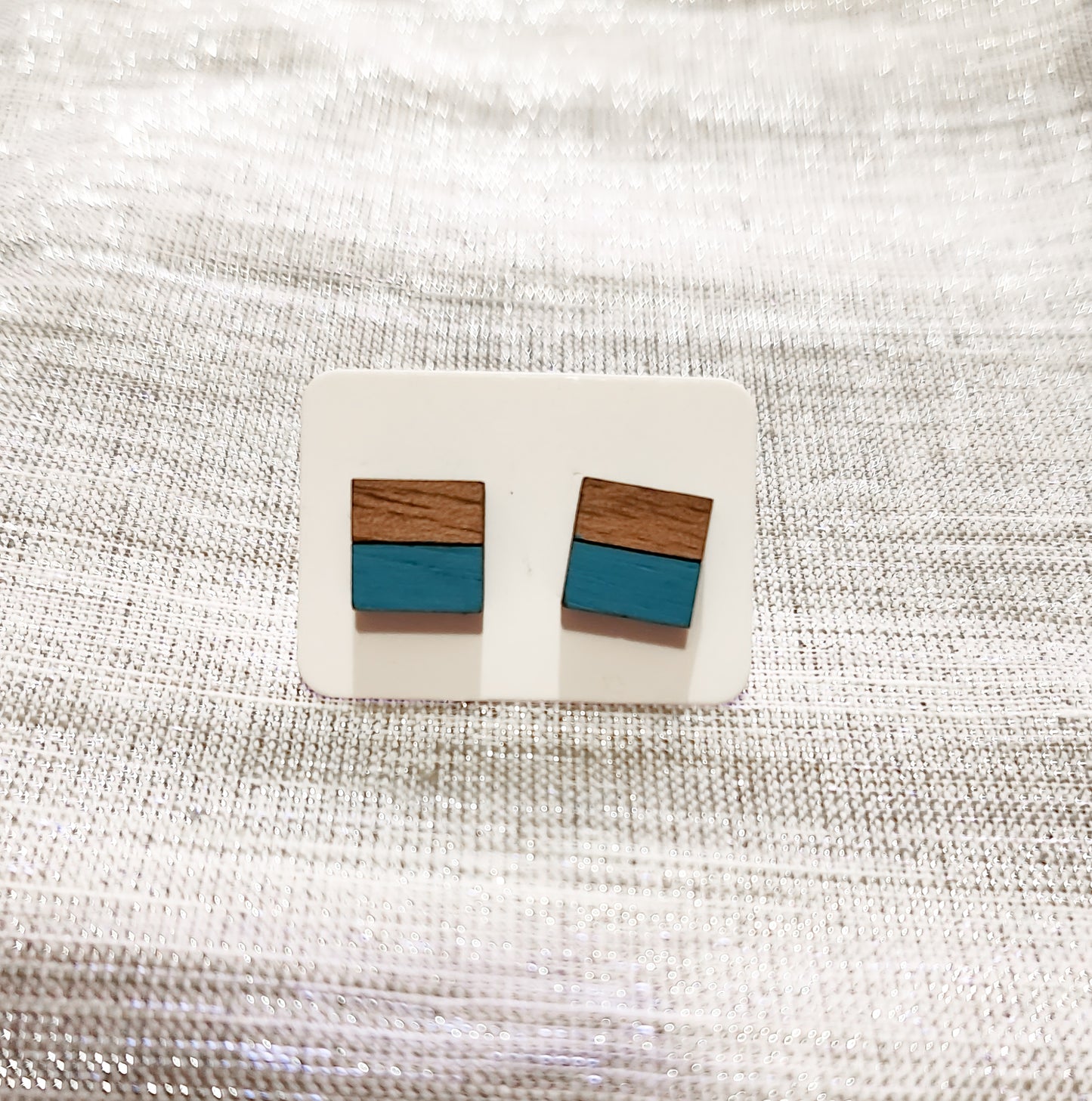 Teal Two Tone Studs