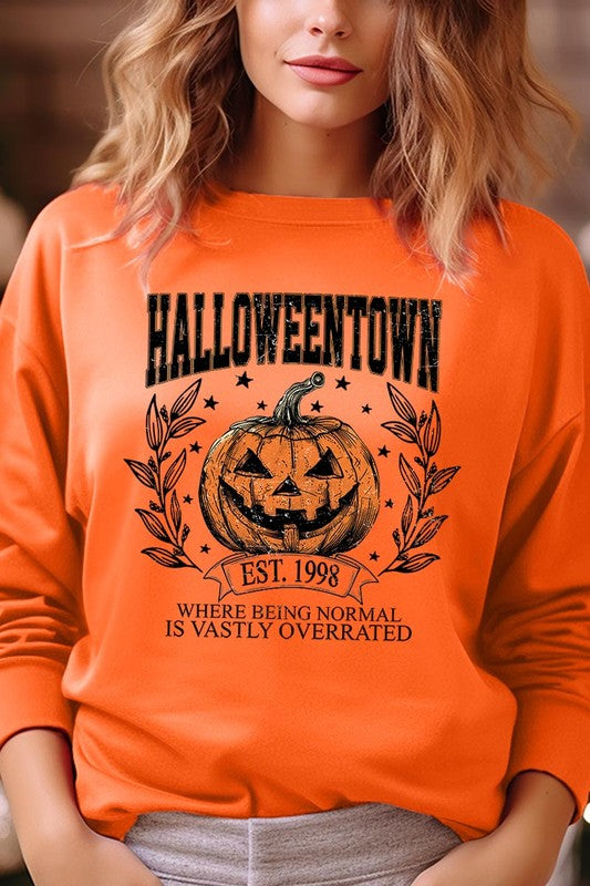 Halloweentown Pumpkin Graphic Fleece Sweatshirts