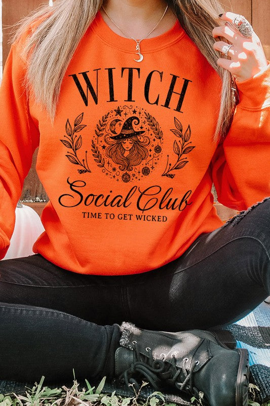 Halloween Witch Social Club Graphic Sweatshirt