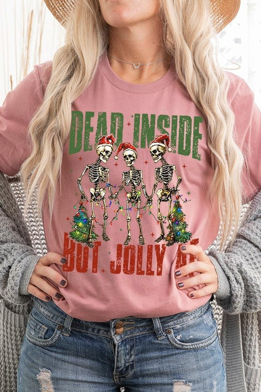 Dead Inside But Jolly AF Skeleton Graphic Tee