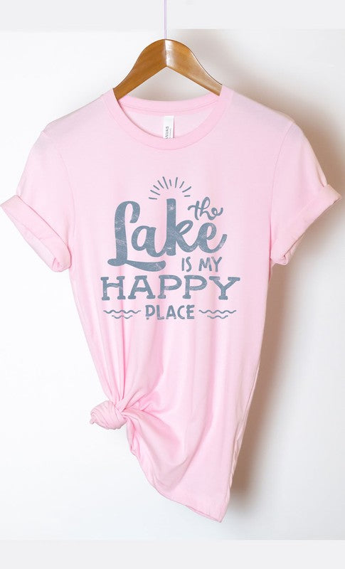 Vintage The Lake is My Happy Place Graphic Tee