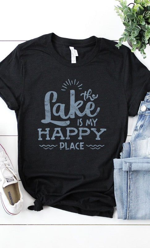 Vintage The Lake is My Happy Place Graphic Tee