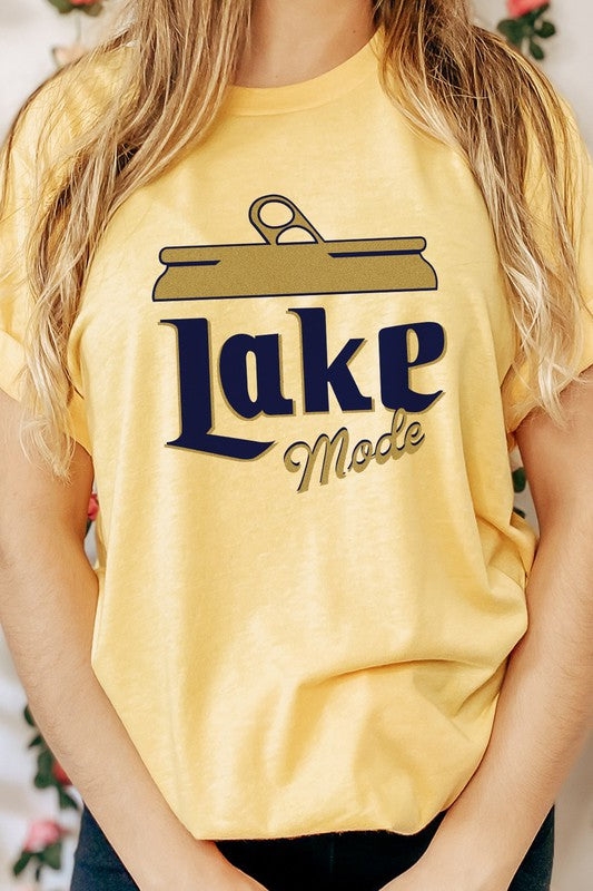 Lake Mode Beer Can Summer Vacation Graphic Tee