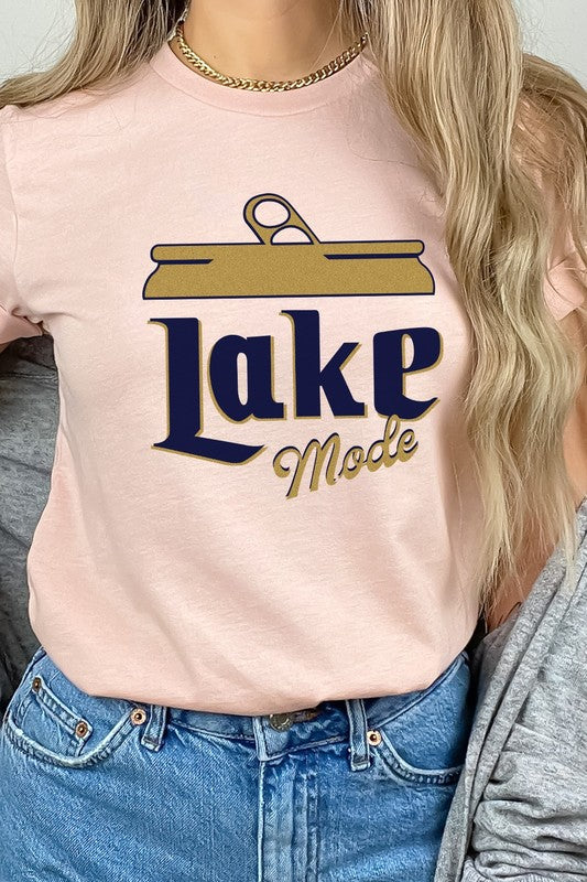 Lake Mode Beer Can Summer Vacation Graphic Tee