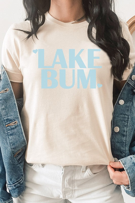 Lake Bum Heart Water Summer Vacation Graphic Tee