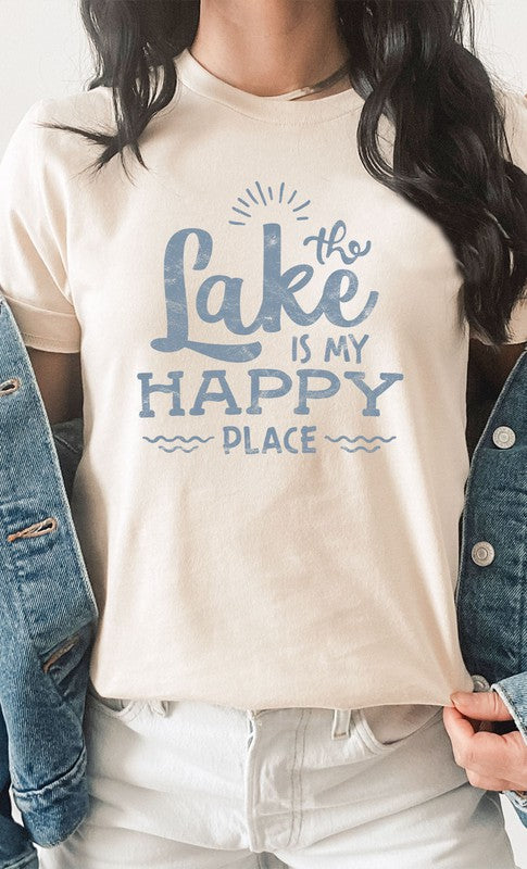 Vintage The Lake is My Happy Place Graphic Tee