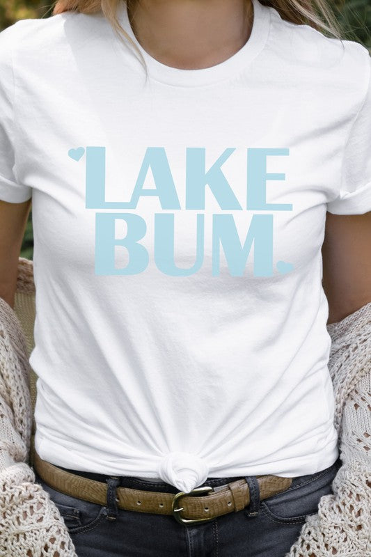 Lake Bum Heart Water Summer Vacation Graphic Tee