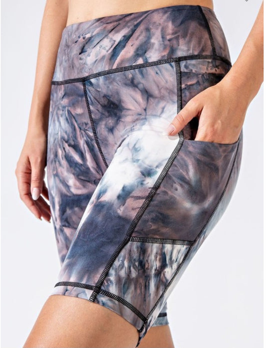 Marble Tie Dye Biker Short