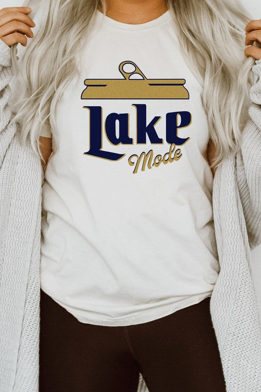 Lake Mode Beer Can Summer Vacation Graphic Tee