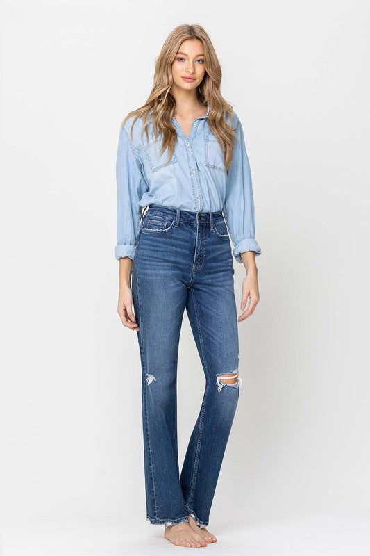 Super High Rise Straight Leg Jeans