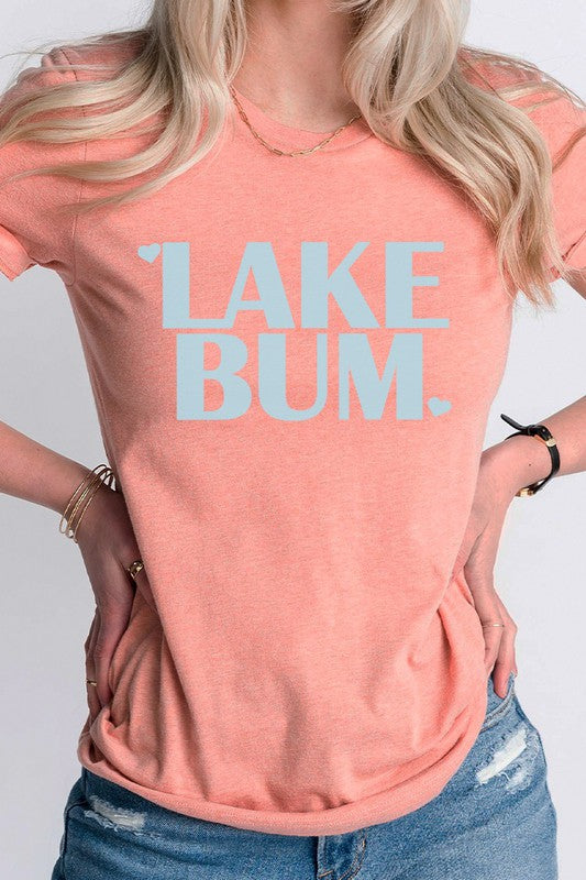 Lake Bum Heart Water Summer Vacation Graphic Tee