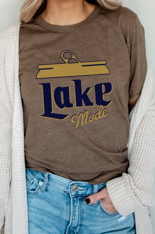 Lake Mode Beer Can Summer Vacation Graphic Tee