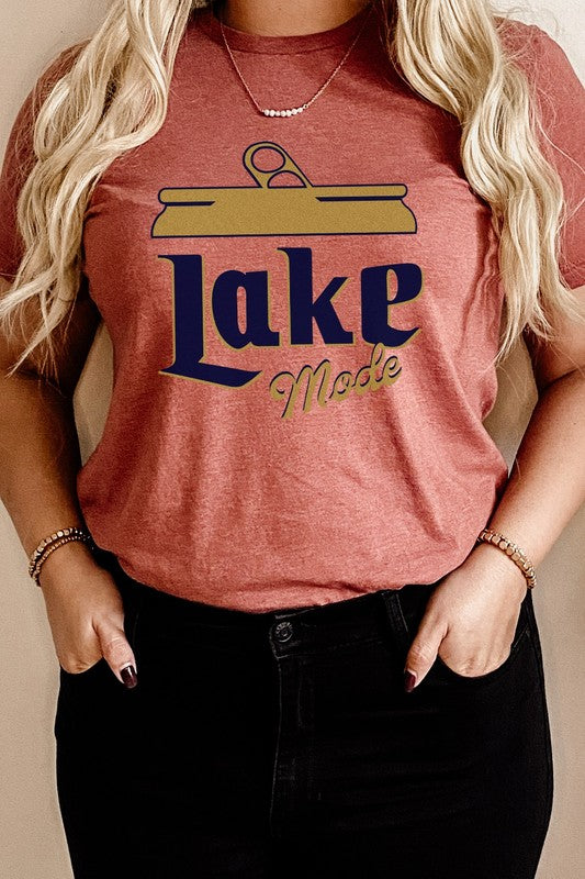 Lake Mode Beer Can Summer Vacation Graphic Tee